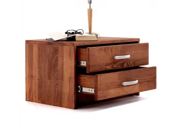 Тумбочка Лучана светло-коричневого цвета, материал - срощенный бук (в открытом виде)