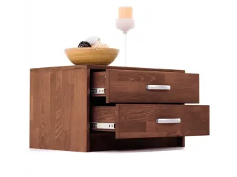 Тумбочка Лучана коричневого кольору, матеріал - зрощений бук ( у відкритому вигляді).