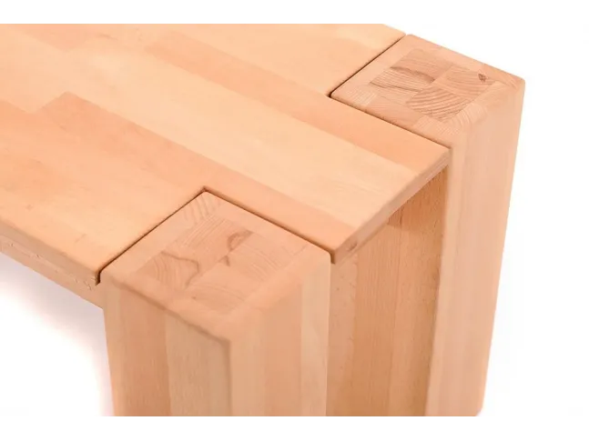 Лавка Фортіс натурального кольору, матеріал - бук зрощений (вигляд з кута).