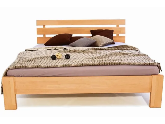 Ліжко Лучана натурального кольору, матеріал - бук зрощений (вигляд зверху)