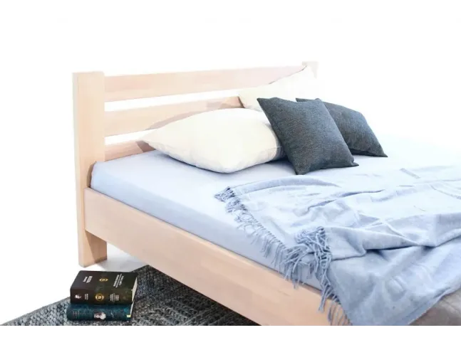 Ліжко Сільвана білого кольору, матеріал - зрощений бук (вигляд збоку).