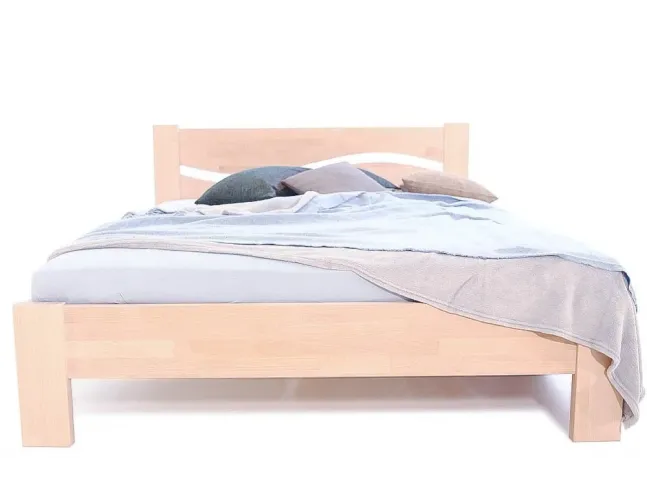 Кровать Венеция белого цвета, материал - срощенный бук (вид сверху).