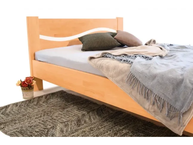 Ліжко Венеція натурального кольору, матеріал - зрощений бук (вигляд збоку)