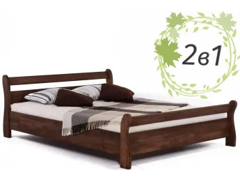Двуспальная деревянная кровать Миледа и ортопедический матрас Comfort Cloud (2 в 1).