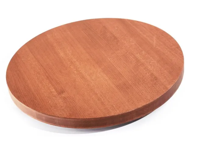 Стільниця кругла світло-коричневого кольору, матеріал - цільний бук (вигляд зверху).