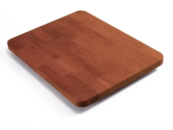 Стільниця прямокутна світло-коричневого кольору із заокругленими кутами, матеріал - зрощений бук (вигляд зверху).