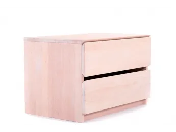 Тумбочка прикроватная Кэтрин бежевого цвета, материал - цельный бук (общий вид).