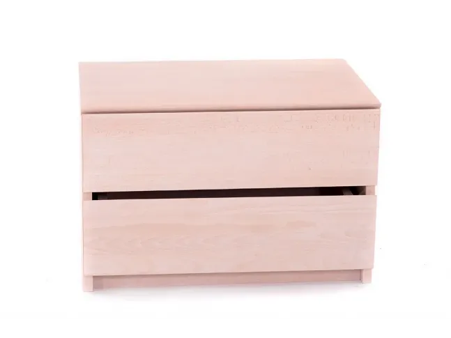 Тумбочка приліжкова Кетрін бежевого кольору, матеріал - цільний бук (вигляд зпереду).