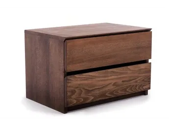 Тумбочка приліжкова Кетрін темно-коричневого кольору, матеріал - цільний бук (загальний вигляд).