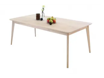 Стіл Каллісто білого кольору, матеріал - зрощений бук (загальний вигляд).