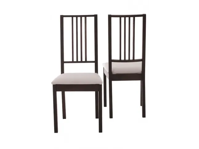 Стул Оливер (тканевая обивка) темно-коричневого цвета, материал - бук (вид спереди и сзади)