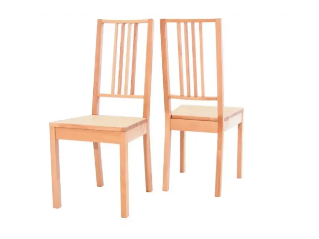 Стул Оливер натурального цвета, материал - бук (вид спереди и сзади).