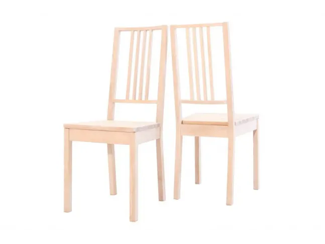 Стілець Олівер білого кольору, матеріал - бук (вигляд спереду і ззаду)