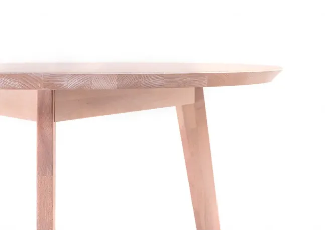 Стіл Данте білого кольору, матеріал - бук зрощений (вигляд збоку).