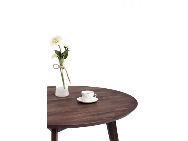 Стіл Данте темно-коричневого кольору, матеріал - бук зрощений (вигляд зверху).