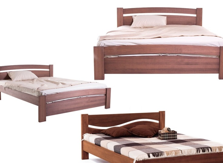Дерев'яні ліжка: колір Горіх