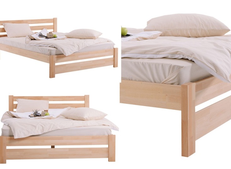 Дерев'яні ліжка натурального кольору