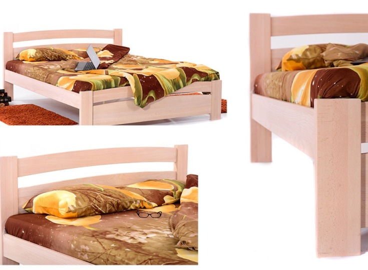 Деревянные кровати: цвет Бежевый