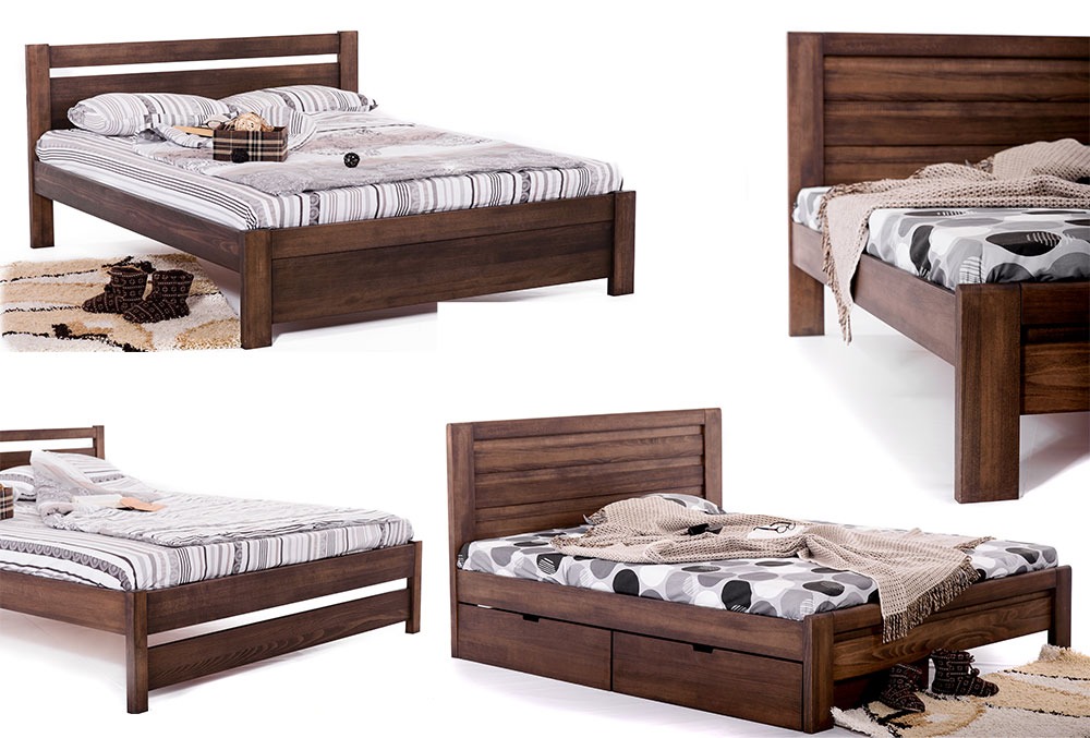 Дерев'яні ліжка: колір Венге